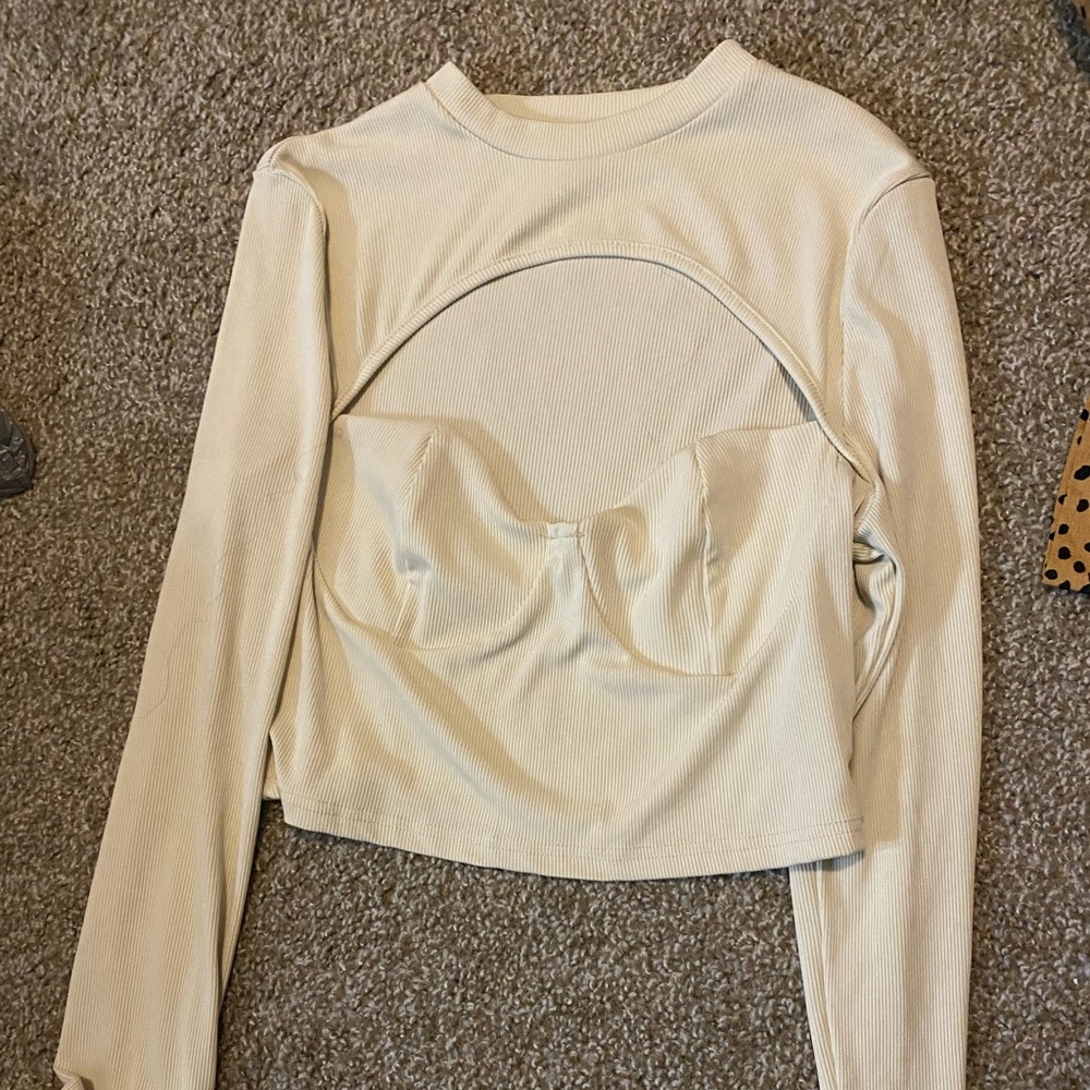 Cream crop top